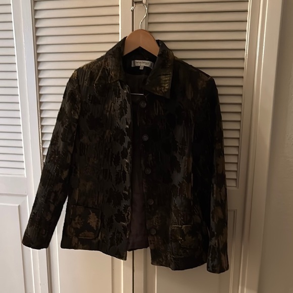 Harve Benard Leaf Pattern Jacket - Picture 1 of 4